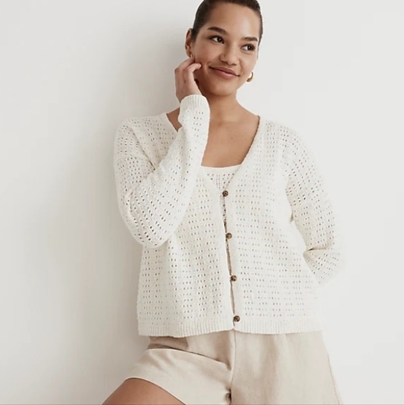 Madewell Sweaters - NWT Madewell Open-Stitch Cardigan Sweater in Classical Coral